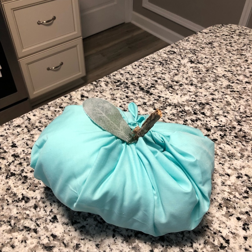 Aqua fabric pumpkin